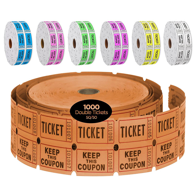Free Design 2" X 2" Double Raffle Ticket Roll 2000
