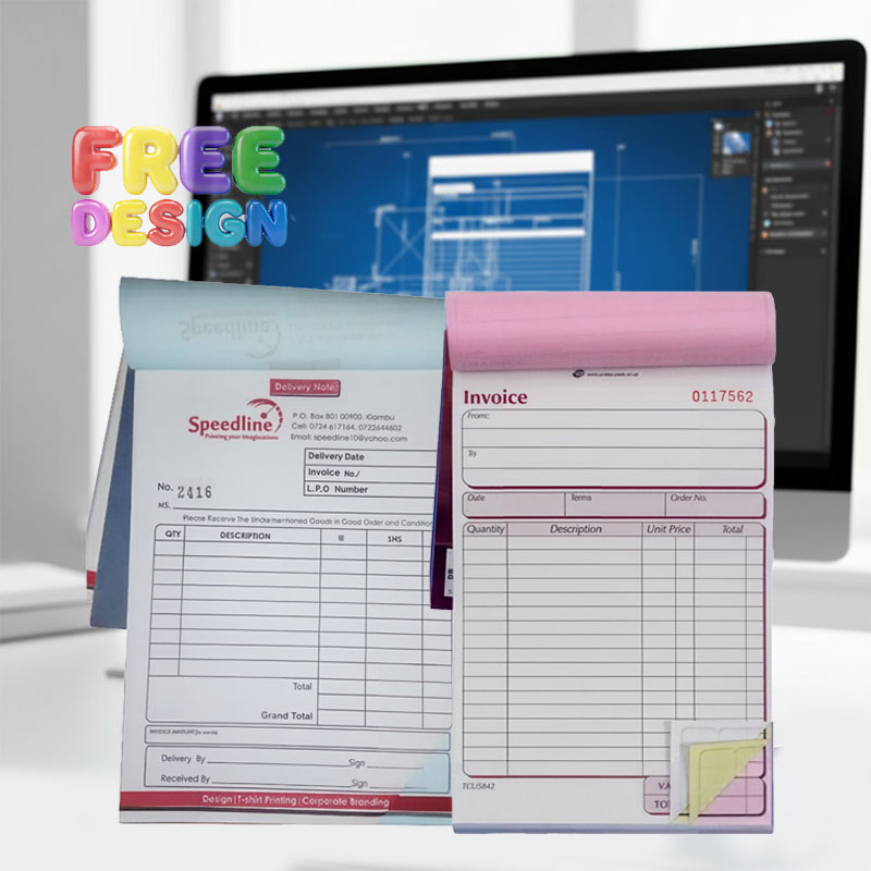 Custom Printing 2 3 Part Carbonless Invoice Book